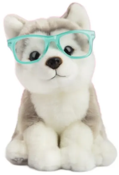 Jucărie de pluș Studio Pets - Câine Husky cu ochelari, Ulfie, 23 cm