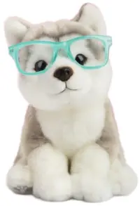 Jucărie de pluș Studio Pets - Câine Husky cu ochelari, Ulfie, 23 cm