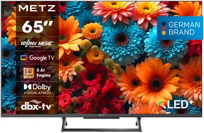 Televizor smart METZ - 65MQF7500Z, 65'', 4K, QLED+,120Hz, HDR10+, 2x10W, Dolby VISION_ATMOS, Google TV, 5Y Warr, negru