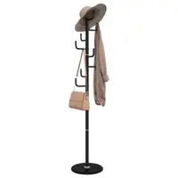 Gossi cuier de haine, negru, 183 cm, fier vopsit electrostatic