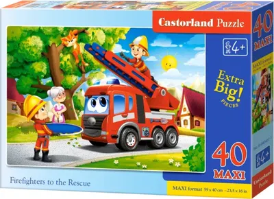 Puzzle Castorland din 40 XXL piese - Pompierii la salvare