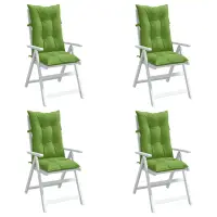 vidaXL Perne scaun spătar înalt 4 buc. melanj verde 120x50x7 cm textil