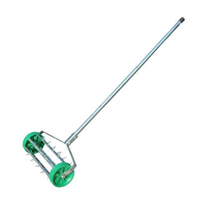 Outsunny Rastrello Scarificatore da Giardino con Ruote, 135x42x15cm
