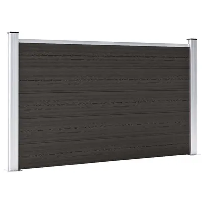 vidaXL Panou de gard, 180x105 cm, negru, WPC