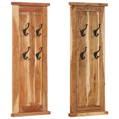Gossi cuiere de haine, 2 buc., 38x100 cm, lemn masiv de acacia