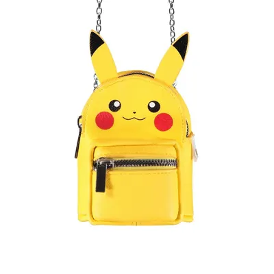 Geantă micro, crossbody, Pokémon Pikachu, design 3D cu urechi, lanț metalic, 16x10x10 cm, brand Difuzed