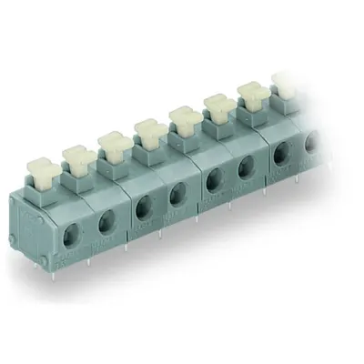 PCB terminal block; push-button; 1.5 mm²; Pin spacing 7.5/7.62 mm; 5-pole; Push-in CAGE CLAMP®; 1,50 mm²; gray
