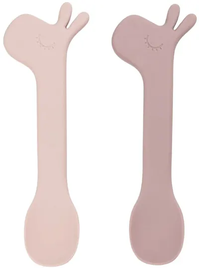 Lingurițe din silicon Done by Deer - Lalee, pudră, 2 bucăți