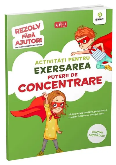Activități pentru exersarea puterii de concentrare (3-5 ani). Rezolv fără ajutor! - Paperback brosat - ***