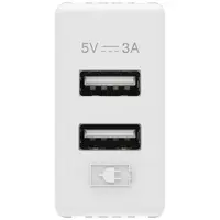 Incarcator USB tip A+A 3A 1 modul Gewiss System GW20362, alb