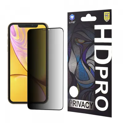 Folie de protectie Ecran Privacy Lito HD Pro pentru Apple iPhone 11 / XR, Sticla Securizata, Full Glue