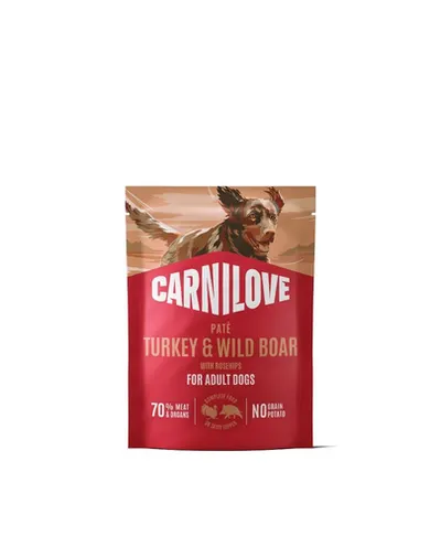 Pate pentru câini CARNILOVE Dog Pouch Turkey and Wildboar 300g curcan și mistreț