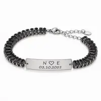 Bratara Personalizata Data Mystic Silver Black