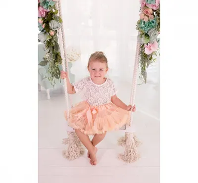 Leagan din lemn si spuma by BabySteps pentru copii WoodSwing catifea Velvet Bej
