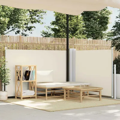 vidaXL Copertină laterală retractabilă, crem, 120 x 600 cm