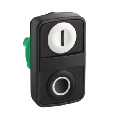 Buton cu Cap dublu Alb Incastrat/Negru Incastrat Ø22 cu Marcaj