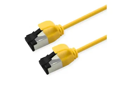 Cablu de retea RJ45 Slim U/FTP Cat. 8.1 (Class I) LSOH 0.5m Galben, Roline 21.15.3232
