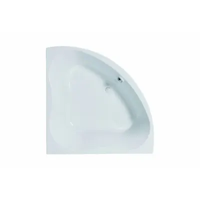 Cada baie pe colt Gala Trevo, 135 x 135 cm, asimetrica, alb lucios