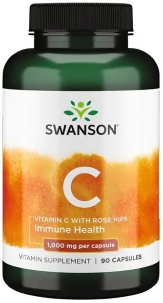 Vitamin C with Rose Hips, 1000 mg, 90 capsule, Swanson