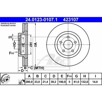 Disc frana ATE 24.0123-0107.1