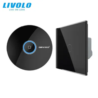 Intrerupator simplu wireless RF + hub RF/IR, generatia noua, control de pe smartphone Negru