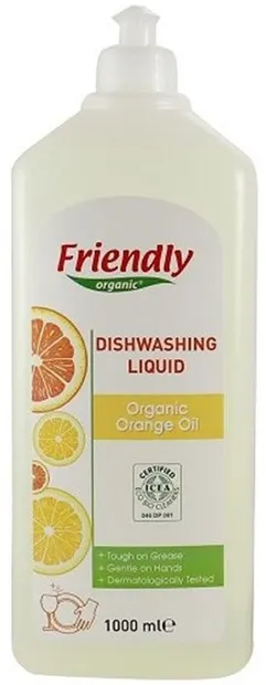 Solutie pentru vase Friendly Organic - cu extract de portocala, 1000 ml