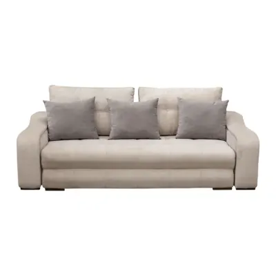 Canapea extensibila ATENA, 3 locuri, cu arcuri si lada depozitare, bej, 250x120x100 cm
