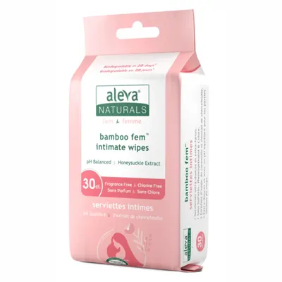 Servetele umede intime din fibre de bambus, 30 bucati, Aleva Naturals