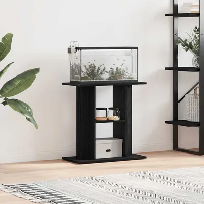 vidaXL Suport pentru acvariu, stejar negru, 60x30x60 cm, lemn stratificat