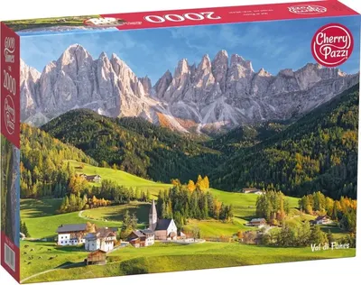 Puzzle Cherry Pazzi din 2000 piese - Val di Funes, Italia