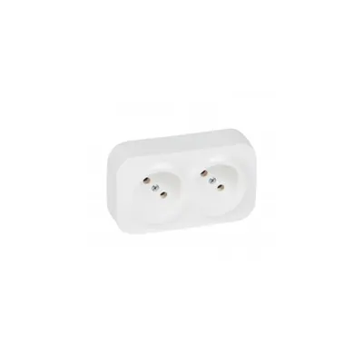 2x2P prizas inclined 45° pentruix - surface mounting - IP2X - 16A 250V~ - alb
