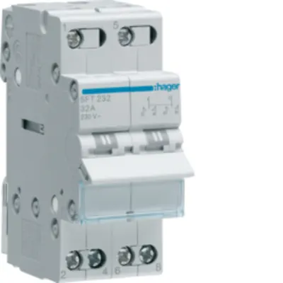 Inversor 2P 32A, 230V I-0-II, pct.comun sup. 2M