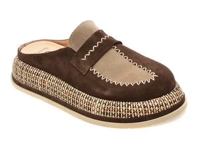 Papuci GRYXX maro, 3701162, din piele intoarsa
