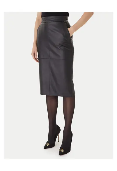 Fusta imitatie de piele - neagra