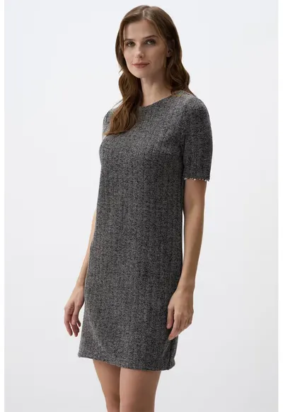 Rochie mini cu croiala dreapta - Gri antracit