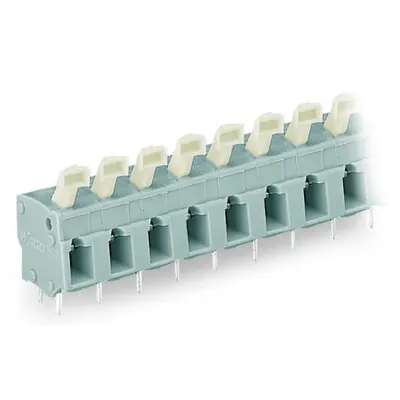 PCB terminal block; push-button; 2.5 mm²; Pin spacing 7.5/7.62 mm; 2-pole; suitable for Ex-e applications; CAGE CLAMP®; commoning option; 2,50 mm²; light gray