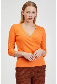 Bluza cu maneci 3/4 - Portocaliu mandarina
