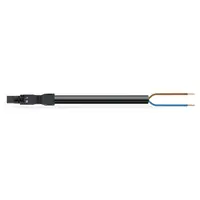 pre-assembled connecting cable; Eca; Plug/open-ended; 2-pole; Cod. A; H05VV-F 2 x 1.0 mm²; 8 m; 1,00 mm²; black