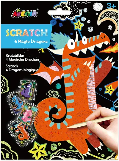 Scratch desene Avenir - Dragonii, 4 buc.