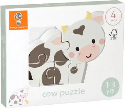 Puzzle din lemn Orange Tree Toys - vacă