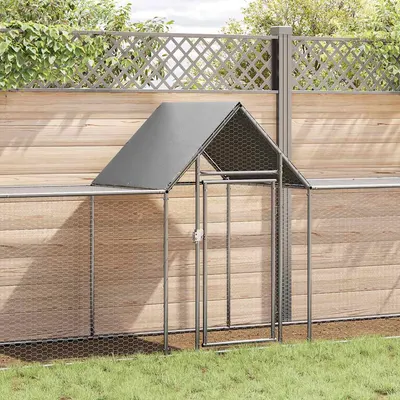 vidaXL Coteț pentru păsări, 9 x 1 x 1,5 m, oțel galvanizat