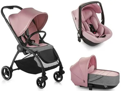 Carucior combinat 3 in 1 Jane - Outback Crib One, Be Solid-Pink