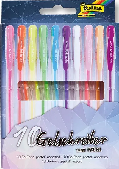Pixuri cu gel colorate Folia - 10 culori pastelate