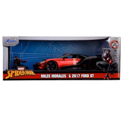 Masina din metal si figurina, Jada, Ford 2017 Gt si Miles Morales, 1:24