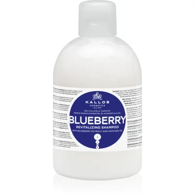 Kallos KJMN Professional Blueberry șampon regenerator pentru par uscat, deteriorat si tratat chimic 1000 ml