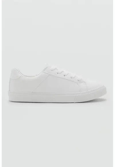 Pantofi sport low-cut de piele ecologica - Alb