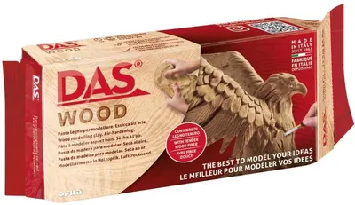 Argila cu auto-uscare DAS Wood - Maro, 350 g