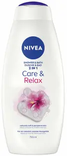 Nivea Gel de duș si spuma de baieCare &amp; Relax,2 in 1, 750 ml