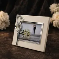 Ramă Foto AZAY cu Inimi și Cristale, 15x10 cm, Ramă Foto Romantică pentru Cuplu, Cadou Nuntă / Aniversare, Cutie Cadou Inclusă