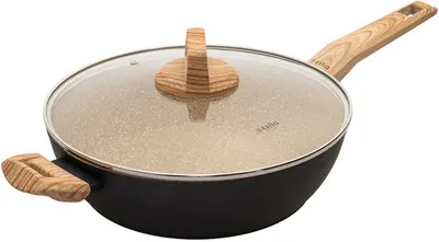 Estia - Earth, 28 cm, 4 l, cratiță puțin adâncă din aluminiu forjat cu înveliș antiaderent